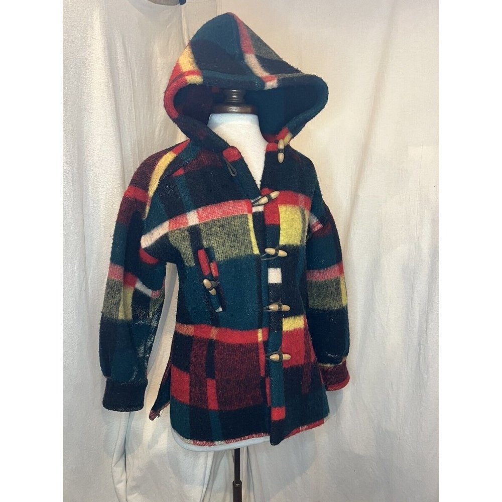 RARE PRINCETON 60'S Woman's Coat Size 5 100% WOOL  Checkered Long Sleeved